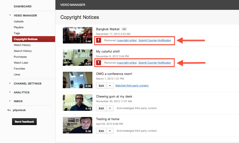 naruszenie praw autorskich na youtube